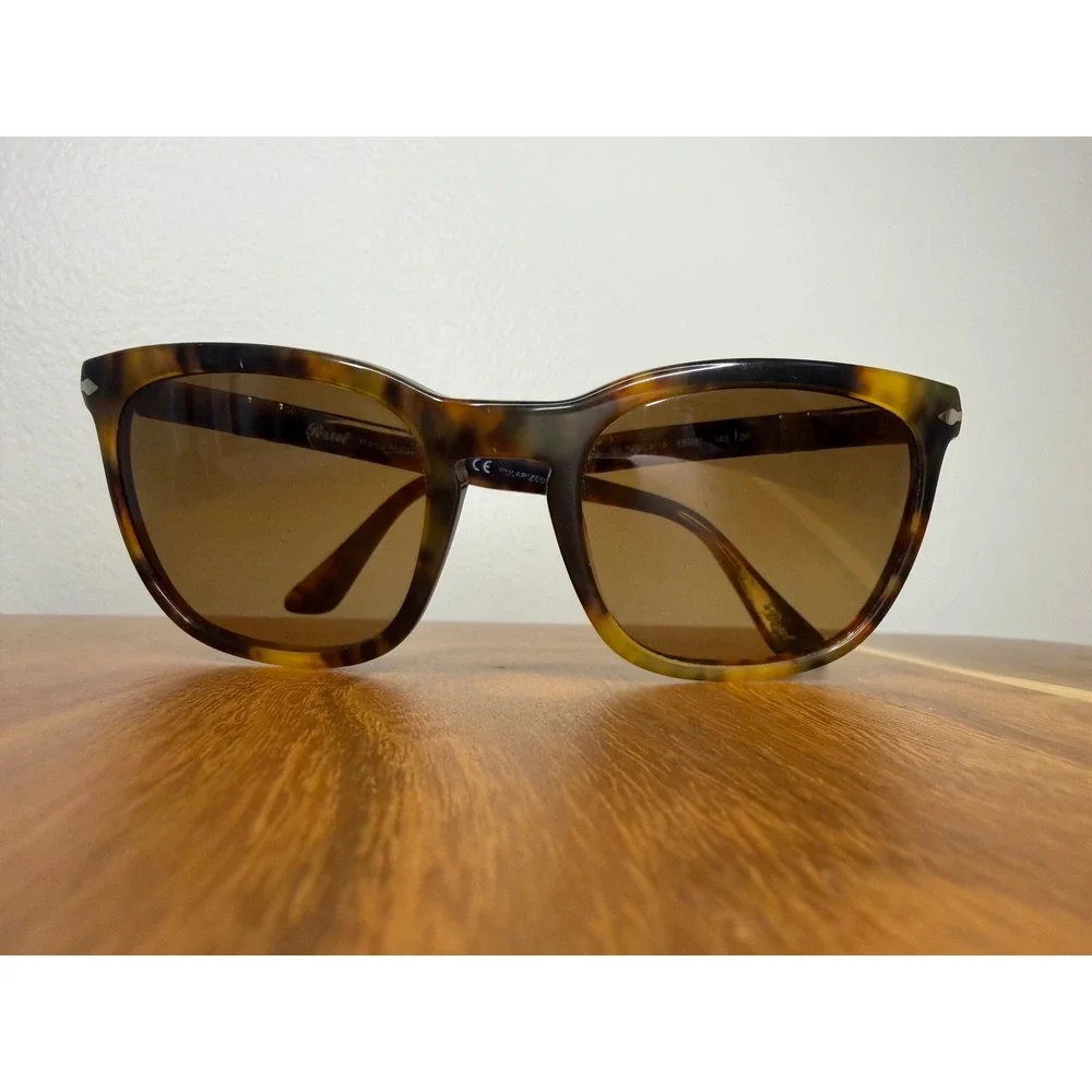 Persol Tortoise Shell Polarized Sunglasses PO3019S 55-20-145 Made in Italy Chic